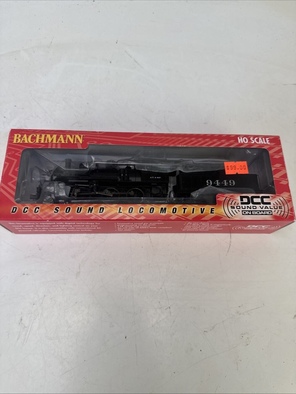 Bachmann 51809BAC HO Gauge -ALCO 2-6-0 Steam ATSF #9449